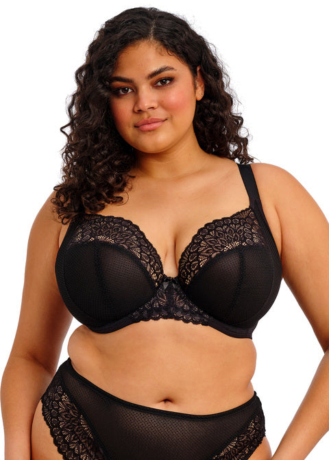 Elomi Tiernie Black Uw Plunge Bra - Stretch